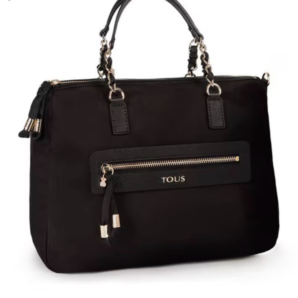 TOUS Brunock Chain Black Satchel Bag
